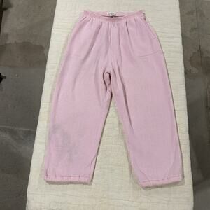 Vintage Gap Sport Sweatpants Size L Cropped Capri Wide Leg Pink Patch Pocket